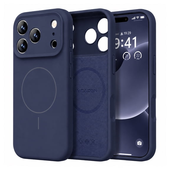 Lunvic Case for iPhone 17 Pro Max Compatible with MagSafe, Ultra-Soft Microfiber Lining Full Camera Coverage Shockproof Slim TPU Phone Cover, Dark Blue