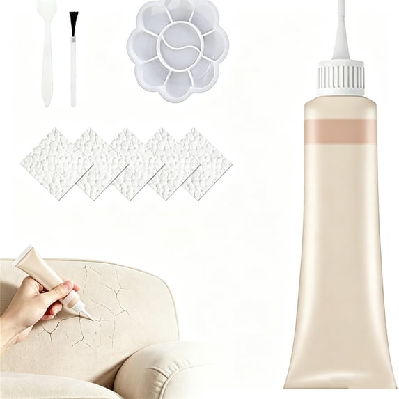 Lunxisen 1 Pcs Brown Leather Repair Gel Scratch Filler Cream Restorer for Couches Car Seats Shoes Bags Furniture Jacket Crack Fix(20ml)