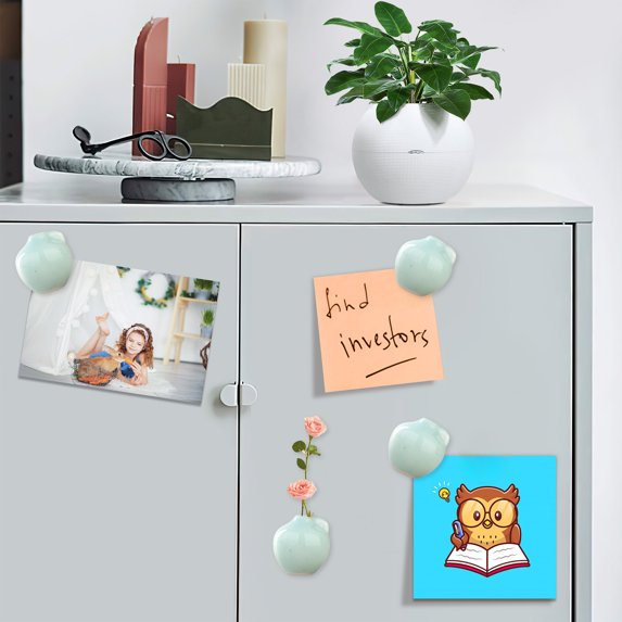 Lunxisen 1 Pcs Ceramic Mini Vase Magnetic Suction Refrigerator Decor Floral Arrangement Home Kitchen Aesthetic Ornament