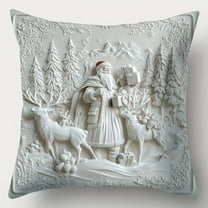 Lunxisen 1 Pcs Christmas Pillow Covers Farmhouse Christmas Decorations Snowman Wreath Santa Claus Tree Merry Christmas Holly Winter Holiday Decor.