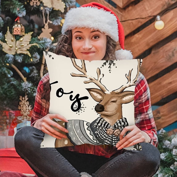 Lunxisen 1 Pcs Christmas Plaid Decorative Throw Pillow Covers Scottish Tartan Cushion Case for Farmhouse Home Holiday Decor Red and Green