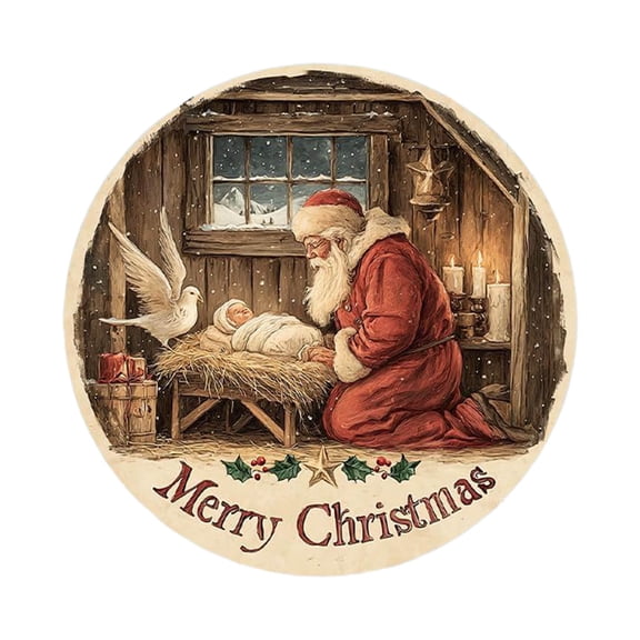 Lunxisen 1 Pcs Christmas Tree Nativity Scene with Figurines, Christmas Holy Family Nativity Scene for Xmas Decor Gift, Tabletop Decorative Christmas Ornaments