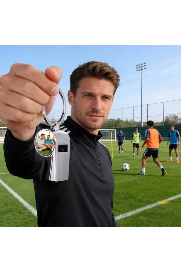 1 Pcs Custom Photo Soccer Keychain Engraved Gift For Football Fans Coaches Personalized Sports Accessory