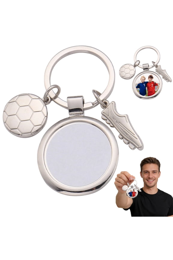 1 Pcs Custom Photo Soccer Keychain Personalized Engraved Gift For Football Fans Coaches