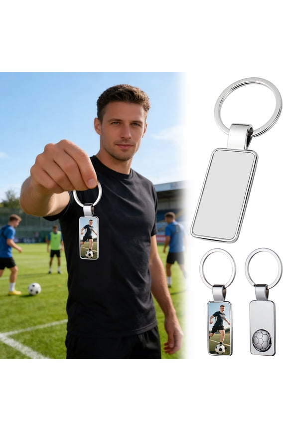 1 Pcs Custom Photo Soccer Keychain Personalized Gift for Football Fans Coaches Sports Enthusiasts Engraved Present