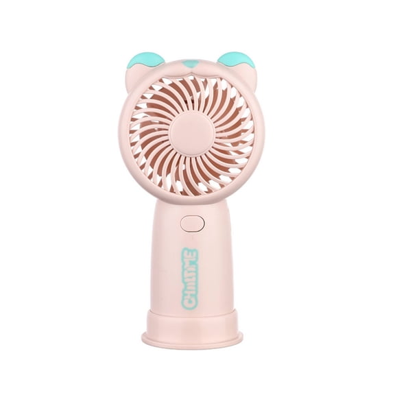 Lunxisen 1 Pcs Cute Bear Handheld Fan Portable USB Rechargeable Quiet Personal Cooling Fan For Travel Outdoor Home Office