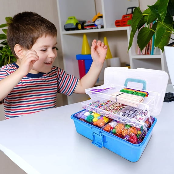 Lunxisen 1 Pcs DIY Craft Organizer Storage Tote Box Set Creative Gift for Kids Activity