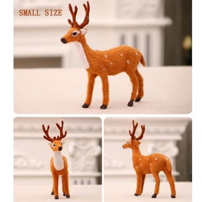 Lunxisen 1 Pcs Deer Figurines Model Trees Kit, Plastic Woodland Animals Toys, Miniature Wild Forest Animal Figures