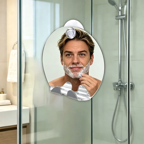 Lunxisen 1 Pcs Detachable Anti-Fog Shower Mirror Portable Handheld Shaving Mirror for Bathroom Travel Grooming