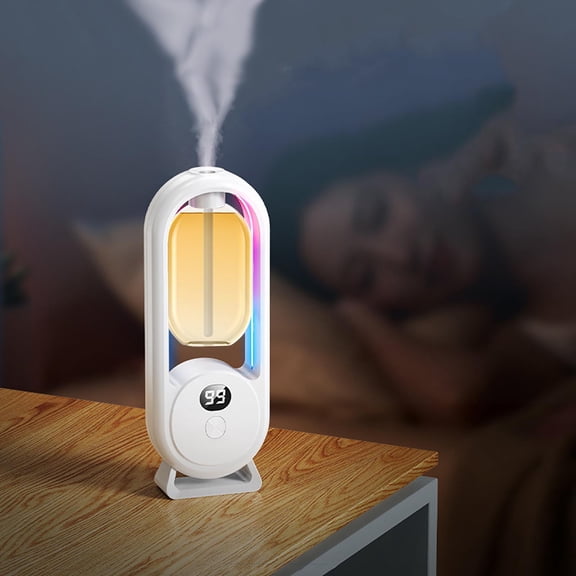 Lunxisen 1 Pcs Digital Display Aromatherapy Diffuser Automatic Spraying Ambient Mood Light Essential Oil Cool Mist Humidifier Home Bedroom Office(50ml)