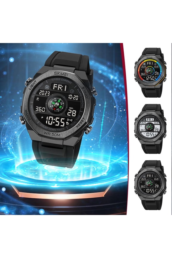 1 Pcs Digital Sports Watch Outdoor Waterproof Military Stopwatch LED Backlight Wristwatch For Men Women Fitness Running Hiking Adventure Gear