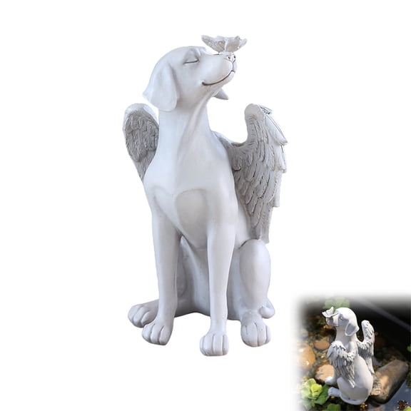 Lunxisen 1 Pcs Dog Memorial Resin Figurine Pet Loss Grief Gift Sympathy Decor Remembrance Keepsake Sculpture