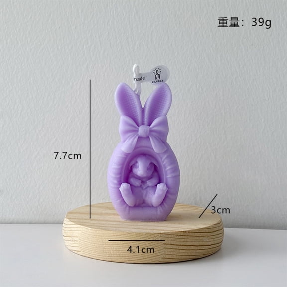 Lunxisen 1 Pcs Easter Bunny Scented Candle Easter Soy Candles Spring Table Centerpiece Soy Rabbit Home Decor Gift