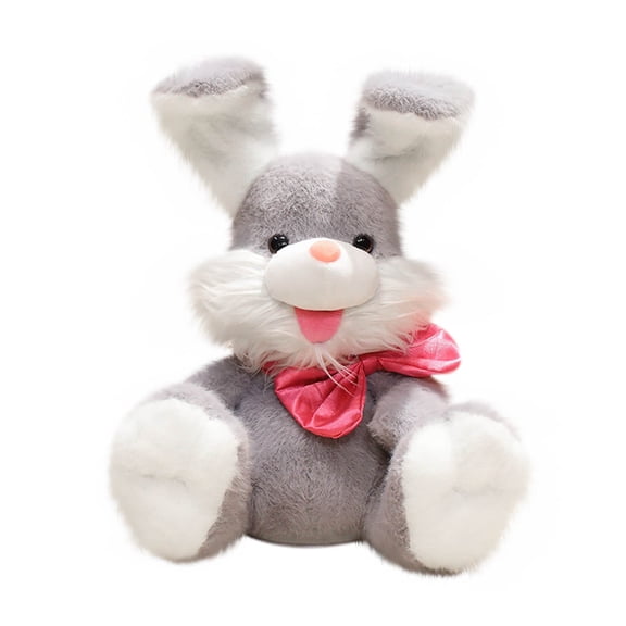 Lunxisen 1 Pcs Easter Bunny Stuffed Animal Singing Interactive Toy Waving Motion Soft Plush Holiday Gift