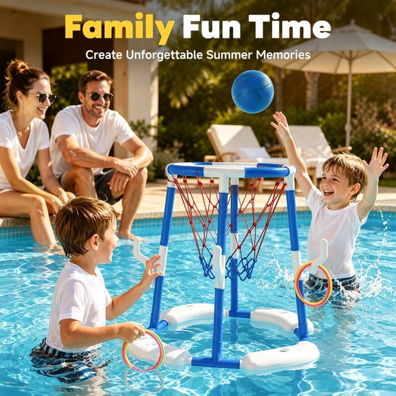 Lunxisen 1 Pcs Floating Basketball Hoops Pool Swimming Water Basketball Set for Kids Outdoor Fun Summer Splash Toy Game
