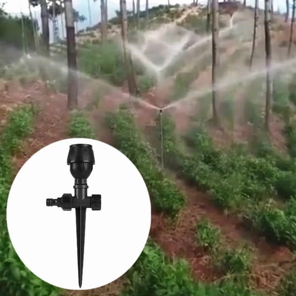 Lunxisen 1 Pcs Full Angle Automatic Rotating Irrigation Nozzle for Lawn Sprinkler Head Garden Watering System Yard Turf Adjustable Coverage