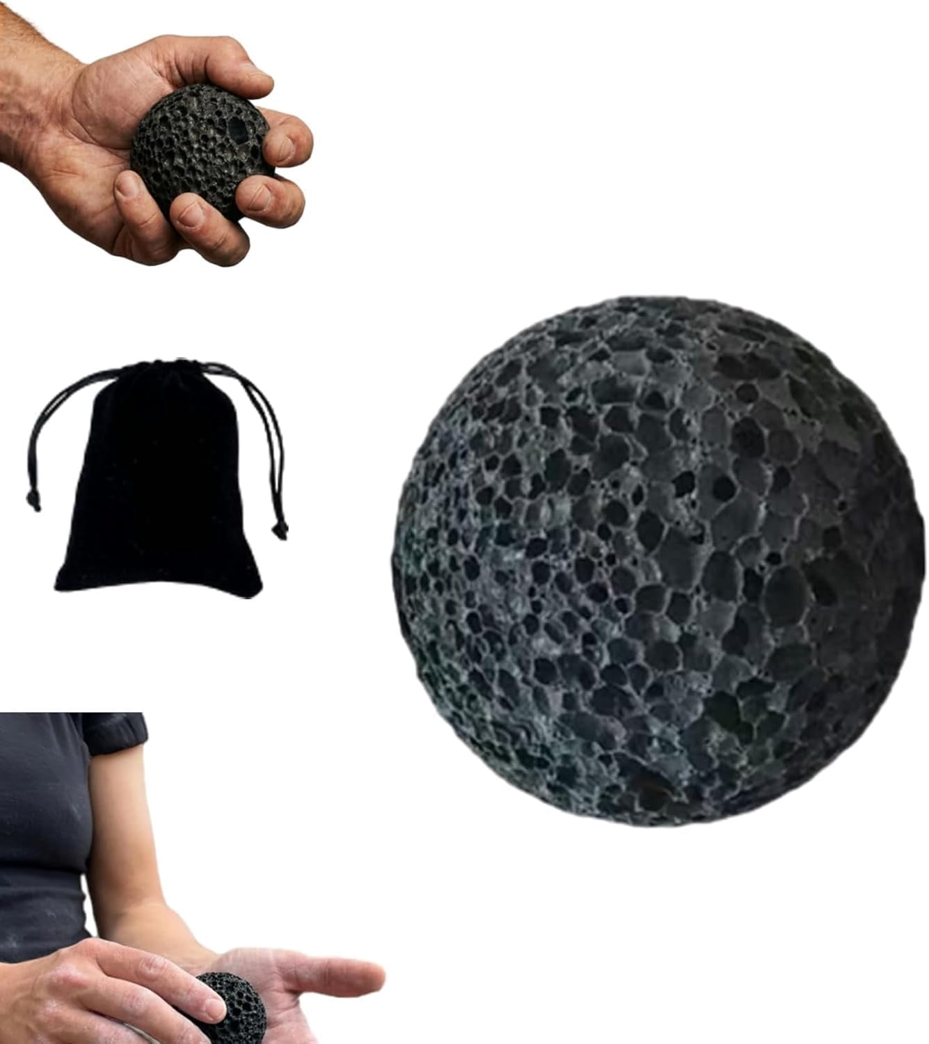 Lunxisen 1 Pcs Hand Grip Strengthener Finger Exercise Ball for Forearm Workout, Stress Relief Therapy, Rehab & Gym Training, Portable Fitness Equipment for Adults