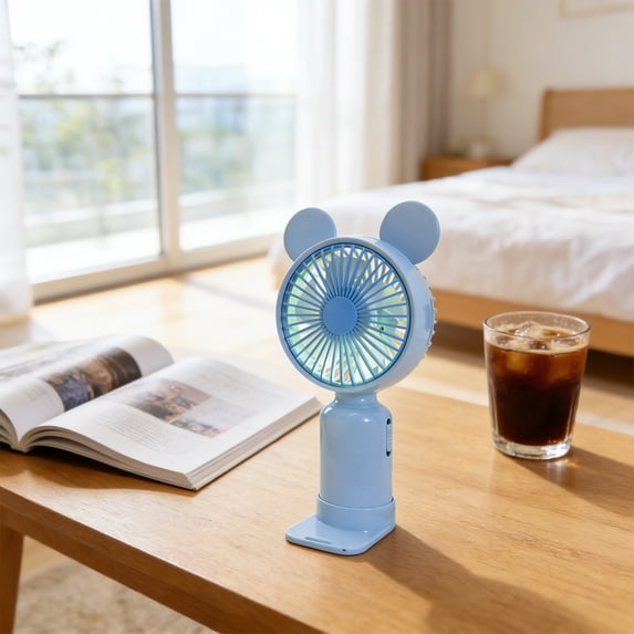 Lunxisen 1 Pcs Handheld Fan Portable Rechargeable Personal Cooling Fan for Outdoor Travel Desk Use USB Operated Mini Fan