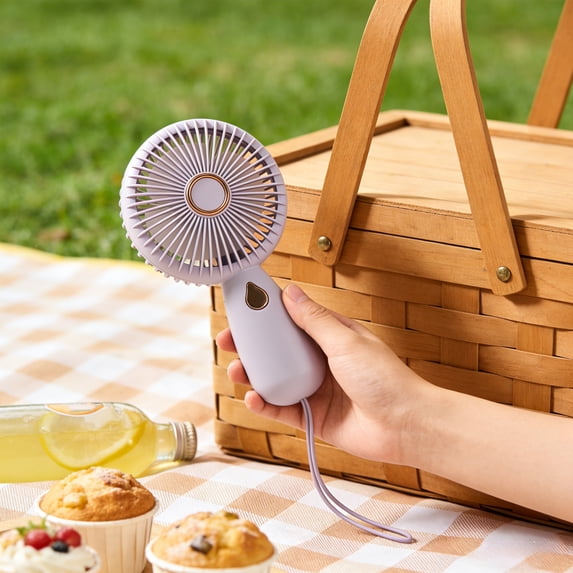 Lunxisen 1 Pcs Handheld Mini Fan Outdoor Portable Long Lasting Rechargeable Summer Fan