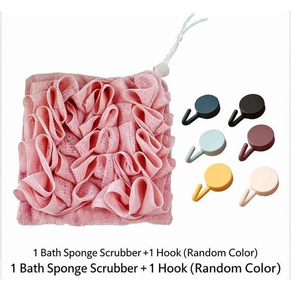 Lunxisen 1 Pcs Korean Exfoliating Washcloth Bath Sponge Drawstring Loofah For Face Body Cleansing Shower Scrubber