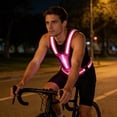 thumbnail image 1 of Lunxisen 1 Pcs LED Reflective Running Gear High Visibility Safety Vest Rechargeable Adjustable for Night Jogging Cycling Outdoor Activities, 1 of 8