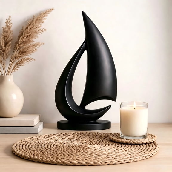 Lunxisen 1 Pcs Modern Abstract Sailboat Sculpture Home Decor Artistic Desktop Statue Unique Nautical Ornament