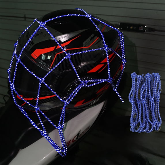 Lunxisen 1 Pcs Motorcycle Helmet Cover Reflective Safety Bag Elastic Net Riding Gear Accessories Storage Travel(15.75*15.75in)