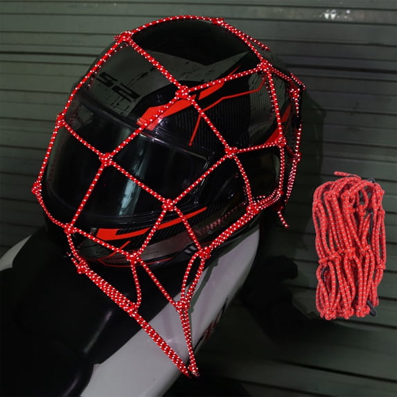 Lunxisen 1 Pcs Motorcycle Helmet Cover Reflective Safety Bag Elastic Net Riding Gear Accessories Storage Travel(15.75*15.75in)