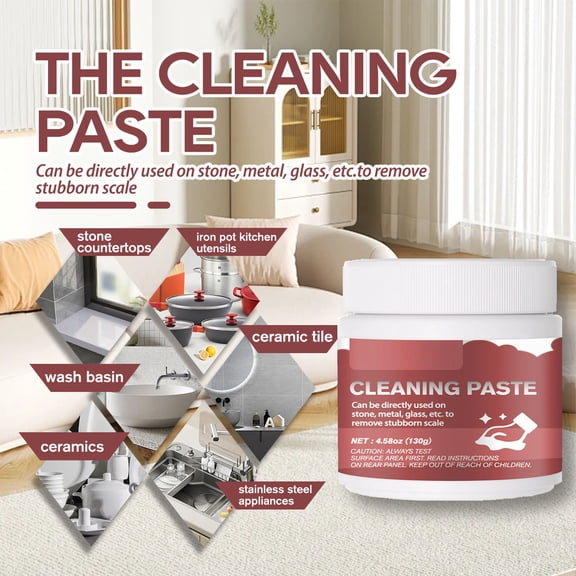 Lunxisen 1 Pcs Multi Functional Cleaning Cream Deep Stain Remover All Purpose Kitchen Degreaser Household Cleaner Power Scrub
