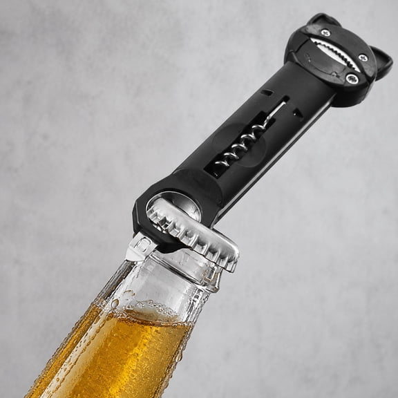 Lunxisen 1 Pcs Multifunctional Retractable Bottle Opener Effortless Lid Popping Bar Tool Convenient Cap Remover Kitchen Gadget(8.86*2.05*0.79IN)