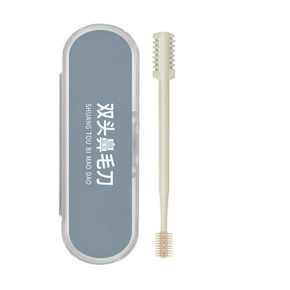 Lunxisen 1 Pcs Nasal Hair Cutter,360° Rotating Nose Hair Trimmer with Double-Sided Blade, Manual Nostril Hair Removal Tool for Men and Women, Soft Cleaning Brush