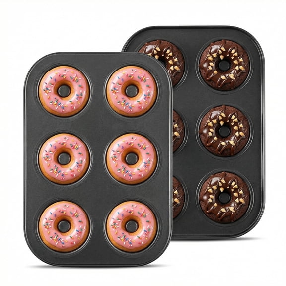 Lunxisen 1 Pcs Nonstick Donut Pan for Baking Deepened Cavity Tray Oven Safe Bagels Cake Donuts Carbon Steel Baking Pan