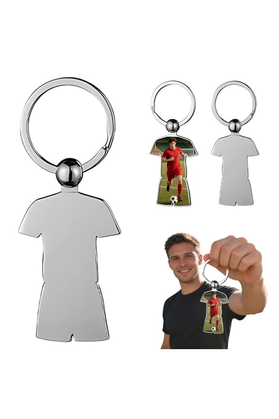 1 Pcs Personalized Soccer Keychain Custom Photo Engraved Gift For Football Fans And Coaches
