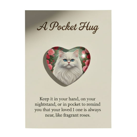 Lunxisen 1 Pcs Pocket Hug with Mini Desk cat Small Gifts for Friends Family Thank You Cards in Bulk Celebration of Life Adult Party Favors Cat Decorations