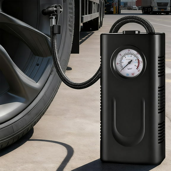 Lunxisen 1 Pcs Portable Air Compressor Tire Inflator Digital Pressure Gauge Emergency LED Light Car Auto Vehicle Pump