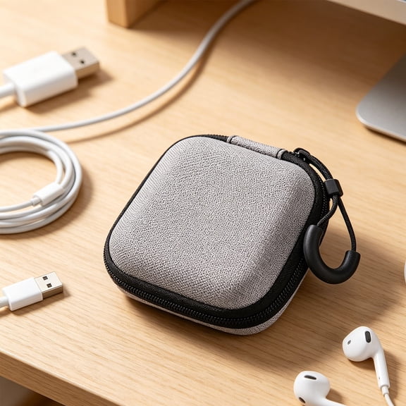 Lunxisen 1 Pcs Portable Digital Accessory Storage Bag Travel Organizer Pouch for Charger Cable Earphone Wallet Small Tech Gadget Case