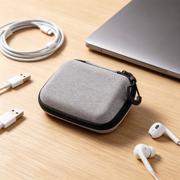 Lunxisen 1 Pcs Portable Digital Accessory Storage Bag Travel Organizer Pouch for Charger Cable Earphone Wallet Small Tech Gadget Case