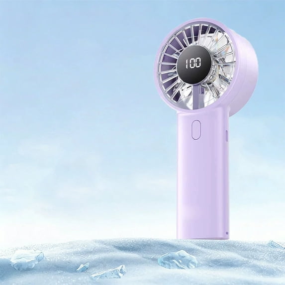 Lunxisen 1 Pcs Portable Handheld Fan Rechargeable USB Personal Cooling Fan with LED Display for Travel Office Outdoor Use