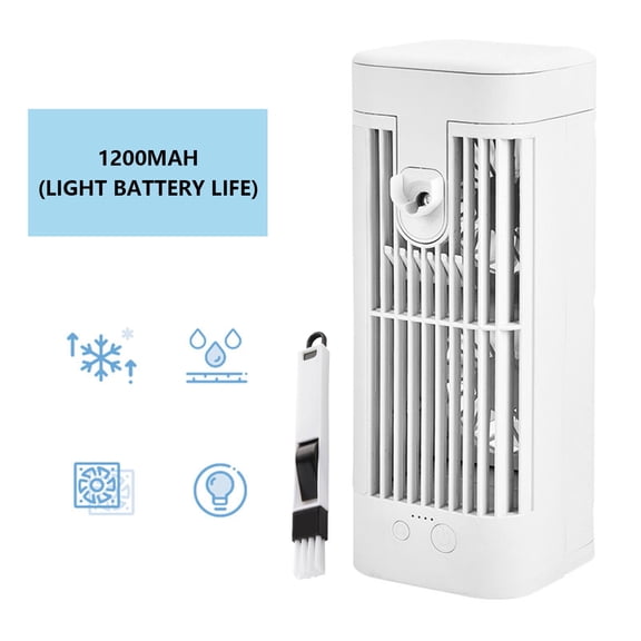 Lunxisen 1 Pcs Portable Mini Air Conditioner Evaporative Cooler Personal Cooling Fan for Room Office Desk Travel(1200mAh)