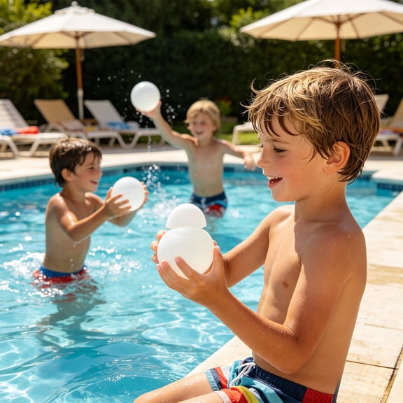 Lunxisen 1 Pcs Reusable Water Burst Balls Splash Toy Summer Pool Party Outdoor Fun Colorful Battle Game