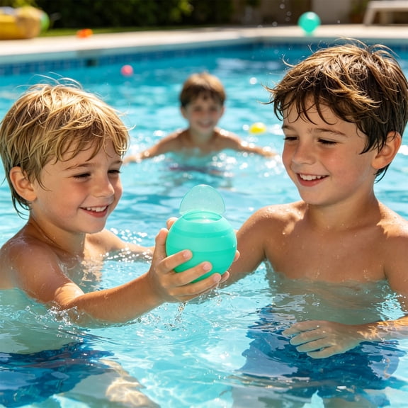 Lunxisen 1 Pcs Reusable Water Burst Balls Splash Toy Summer Pool Party Outdoor Fun Colorful Battle Game