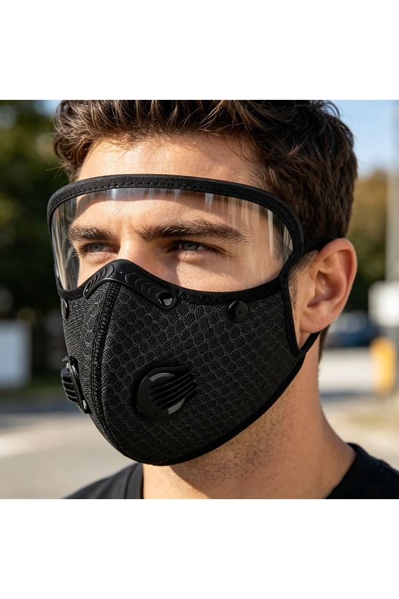 1 Pcs Riding Face Mask Bicycle Mask Outdoor Sports Dusts-proof Antis-hazes Breathable Cycling Mask Bike Riding Filter Mask(3.94*3.94*1.18IN)
