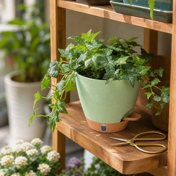 Lunxisen 1 Pcs Self-Watering Hanging Flower Pots Planters Outdoor Garden Indoor Flower Pot Low Maintenance