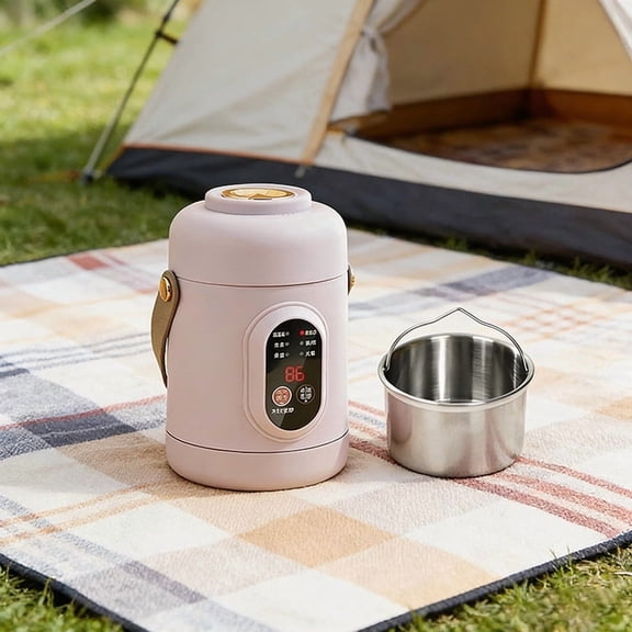 Lunxisen 1 Pcs Smart Mini Electric Stew Pot Slow Cooker for Soups Porridge Small Personal Size Portable Countertop