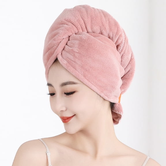 Lunxisen 1 Pcs Soft Coral Fleece Hair Towel Wrap Turban Super Absorbent Quick Drying For Women Bath Spa Home Use Hair Care Accessories(50*75cm)