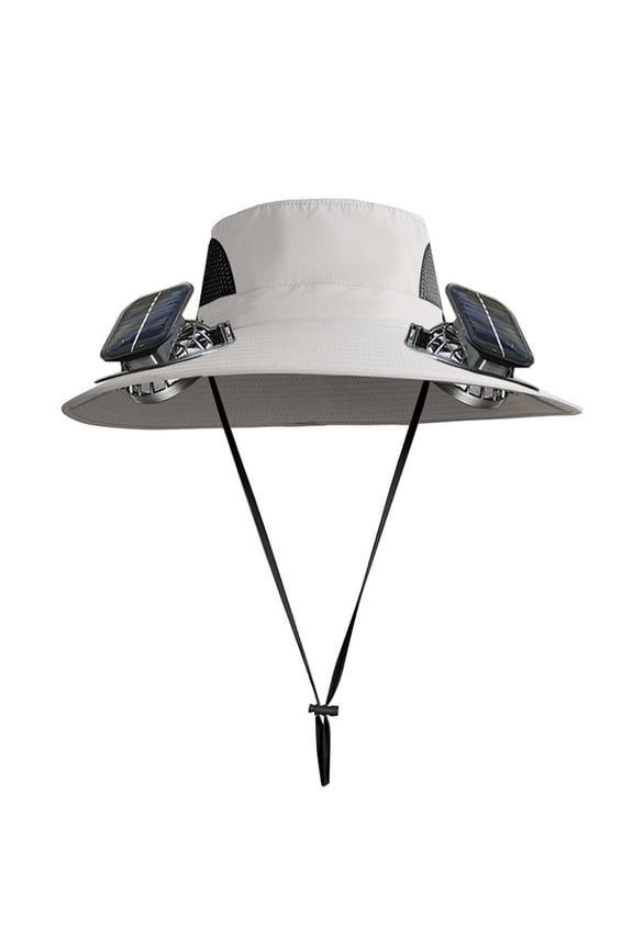 1 Pcs Solar Fan Hat for Men Outdoor Fishing Sun Hat Adjustable Ventilation Cooling Wide Brim Summer Beach Camping Gear