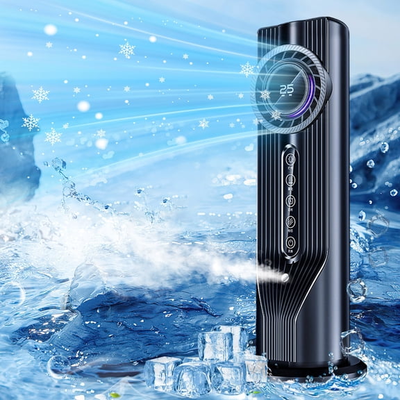Lunxisen 1 Pcs Summer Model Cold Air Conditioner Portable Desk Fan USB Humidifier Office Home Cooling Fan Timer Function Personal Space Cooler