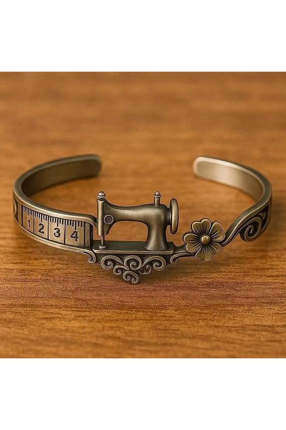 1 Pcs Vintage Sewing Bracelet Adjustable Craft Gift for Enthusiasts Handmade Jewelry Tape Measure Charm Accessory