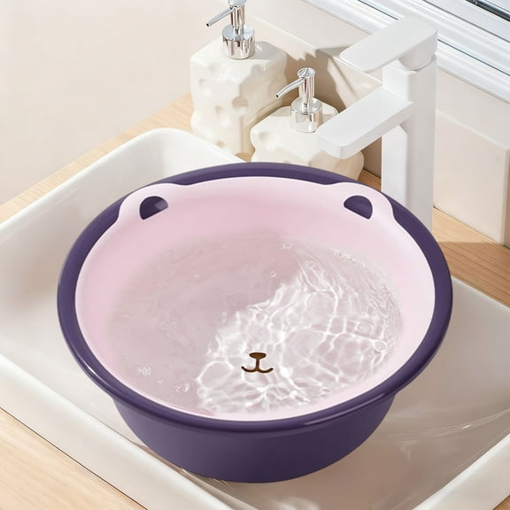 Lunxisen 1 Pcs Wash Basin, Plastic Round Hospital Bedside Laundry Tub Portable Dish Wash Tub for Washing Cleaning Foot Bath