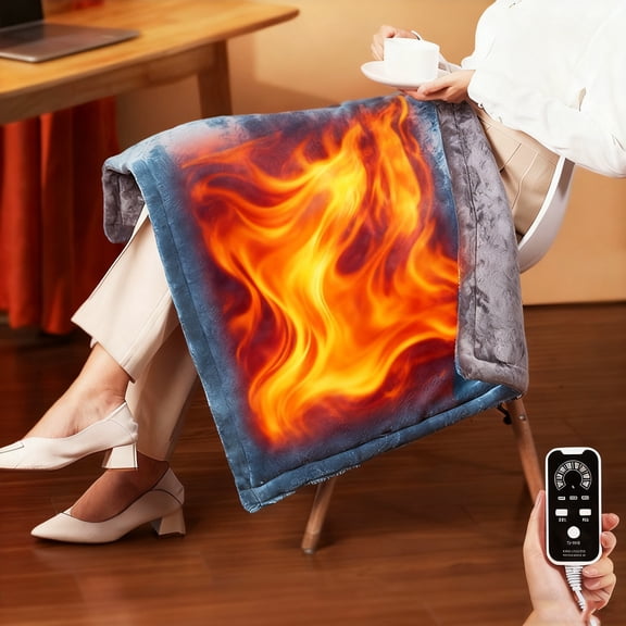 Lunxisen 1 Pcs Wearable Heated Blanket Heated Shawl, Electric Throw Blanket with Zipper Design, Hood, Heated Hoodie Blanket , Auto-Off Time Settings, Gift for Family, Friends.(60*80cm)